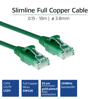 Kép 2/6 - ACT CAT6 U-UTP patch kábel 5m zöld