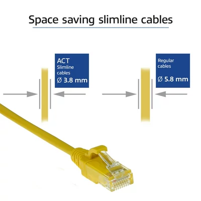 Kép 3/6 - ACT CAT6 U-UTP patch kábel 1m sárga