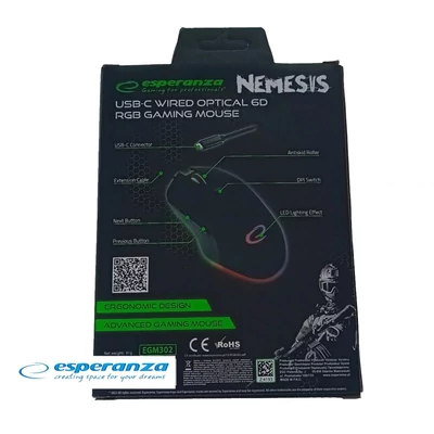 Kép 3/3 - Esperanza Nemesis RGB Gaming Mouse Black