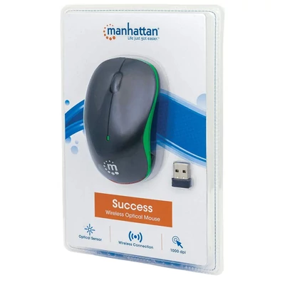 Kép 4/4 - Manhattan Success Wireless Mouse Green/Black