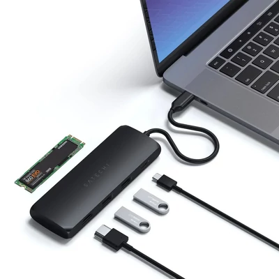 Kép 4/4 - Satechi USB-C Hybrid Multiport Adapter Black