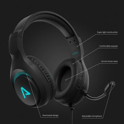 Kép 3/4 - Lamax Heroes Guard1 Gamer Headset Black