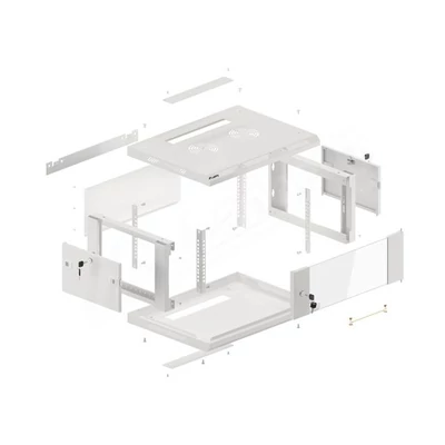 Kép 14/14 - Lanberg 19" 4U falra szerelhető rackszekrény szürke