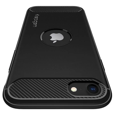 Kép 4/5 - Spigen Rugged Armor, black - iPhone SE (2022/2020)