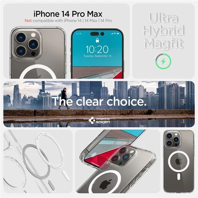 Kép 3/5 - Spigen Ultra Hybrid MagSafe, white - iPhone 14 Pro Max