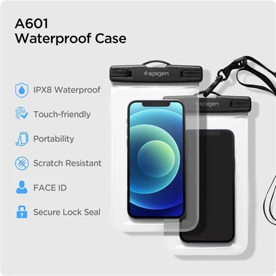 Kép 2/5 - Spigen A601 Waterproof Phone Case 2 Pack, clear
