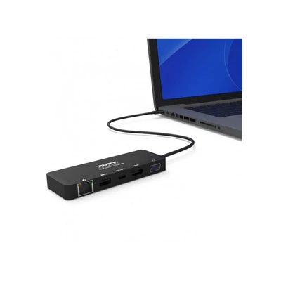 Kép 3/6 - Port Designs USB-C Office & Travel Docking Station Black