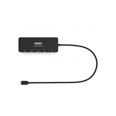 Kép 6/6 - Port Designs USB-C Office & Travel Docking Station Black