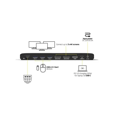 Kép 3/4 - Port Designs Station D''accueil 4K Doccing Station 100W Black