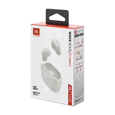 Kép 11/11 - JBL Wave Buds Wireless Bluetooth Headset White