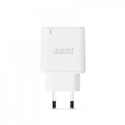 Kép 2/3 - Delight USB QuickCharge 3.0 + Type C Adapter White