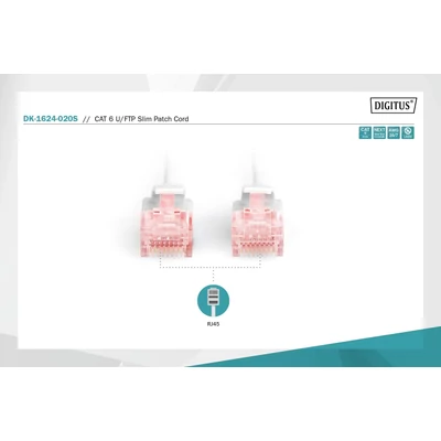 Kép 4/5 - Digitus CAT6 U-FTP patch kábel 2m szürke