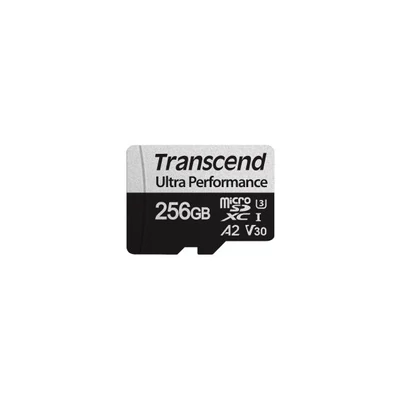 Kép 2/2 - Transcend 256GB microSDXC USD340S Class 10 U3 V30 A2 + adapterrel