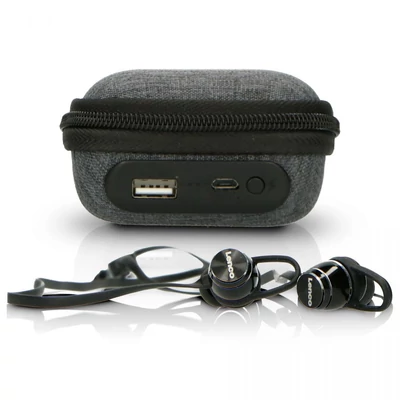 Kép 4/5 - Lenco EPB-160BK sweatproof Bluetooth Earpuds including powerbank case Black