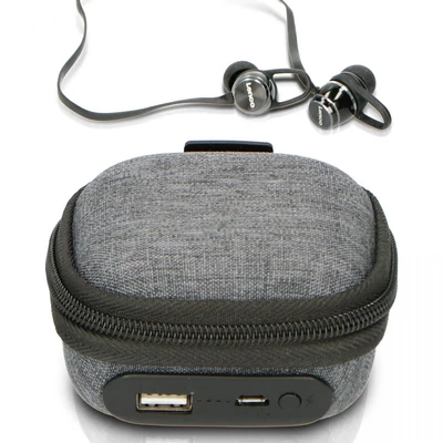 Kép 5/5 - Lenco EPB-160BK sweatproof Bluetooth Earpuds including powerbank case Black