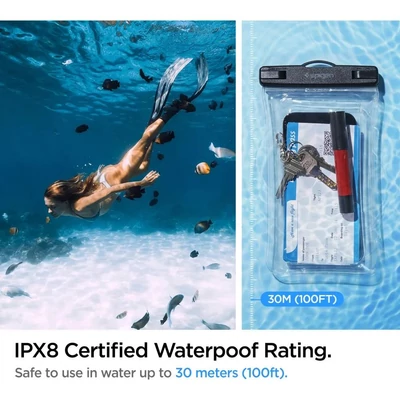 Kép 8/11 - Spigen Aqua Shield WaterProof Floating Case A610 2 Pack Crystal Clear