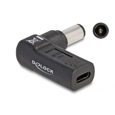 DeLock Adapter for Laptop Charging Cable USB Type-C™ female to Dell 7.4 x 5.0 mm male 90° angled Bla