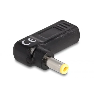 Kép 2/3 - DeLock Adapter for Laptop Charging Cable USB Type-C™ female to 5.5 x 2.5 mm male 90° angled Black