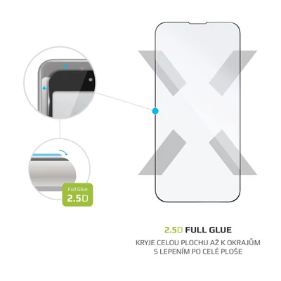 Kép 2/4 - FIXED Full Cover 2,5D Tempered Glass for Apple iPhone 13/13 Pro, black