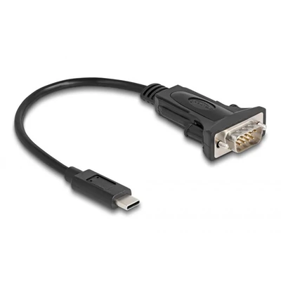 Kép 2/3 - DeLock Adapter USB Type-C to 1 x Serial RS-232 D-Sub 9 pin male with screws 0,25m Black
