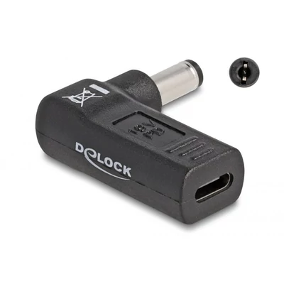 DeLock Adapter for Laptop Charging Cable USB Type-C female to 5.5 x 2.1 mm male 90° angled