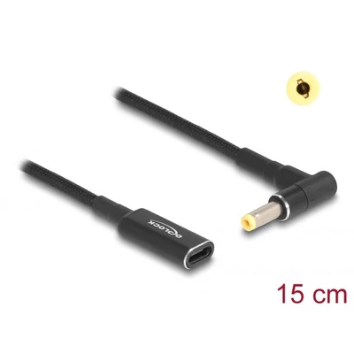 DeLock Adapter cable for Laptop Charging Cable USB Type-C female to HP 4,8x1,7mm male 90° angled 15c