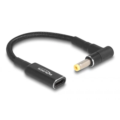 Kép 2/3 - DeLock Adapter cable for Laptop Charging Cable USB Type-C female to HP 4,8x1,7mm male 90° angled 15c