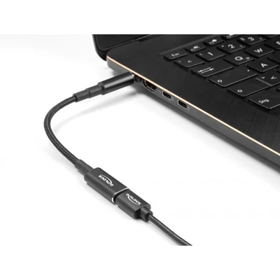 Kép 3/3 - DeLock Adapter cable for Laptop Charging Cable USB Type-C female to HP 4,8x1,7mm male 90° angled 15c