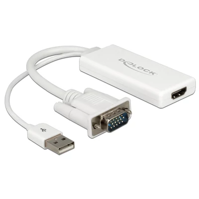 DeLock VGA to HDMI Adapter with Audio White