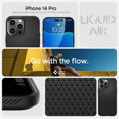 Kép 3/5 - Spigen Liquid Air, matte black - iPhone 14 Pro
