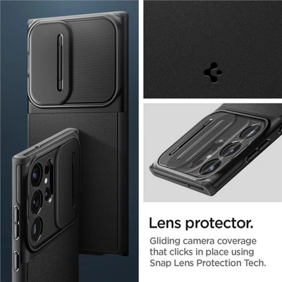 Kép 4/5 - Spigen Optik Armor, black - Samsung Galaxy S23 Ultra