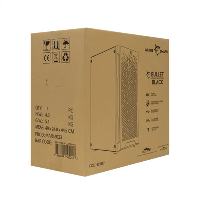 Kép 7/7 - White Shark GCC-2302 Bullet Tempered Glass Black