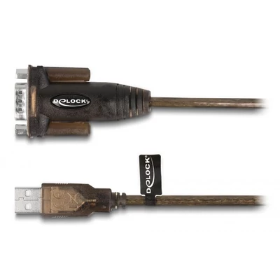 Kép 3/4 - DeLock Adapter USB 2.0 Type-A to 1 x Serial RS-232 D-Sub 9 pin male with nuts 1,5m