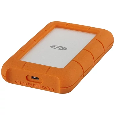 Kép 2/6 - LaCie 2TB 2,5" USB3.0 Rugged Secure USB-C Silver/Orange