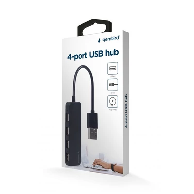 Kép 3/3 - Gembird UHB-U2P4-06 4-portos USB2.0 HUB Black