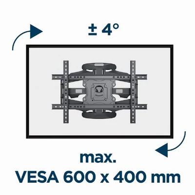 Kép 5/6 - Gembird WM-75ST-01 Full-motion TV wall mount 32”-75” Black