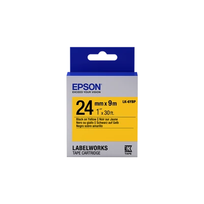 Epson LK-6YBP pasztel sárga alapon fekete eredeti címkeszalag
