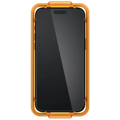 Kép 2/12 - Spigen iPhone 15 Plus Screen Protector AlignMaster GLAS.tR FC Black (2 Pack)