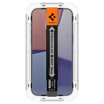 Kép 4/7 - Spigen iPhone 15 Plus Screen Protector EZ FIT GLAS.tR Privacy Transparency (2 Pack)