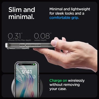 Kép 10/15 - Spigen iPhone 15 Pro Max Case Ultra Hybrid Frost Clear