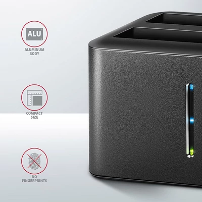 Kép 4/7 - AXAGON ADSA-D25 SuperSpeed USB Dual 2,5" SSD/HDD Mini Dock Black