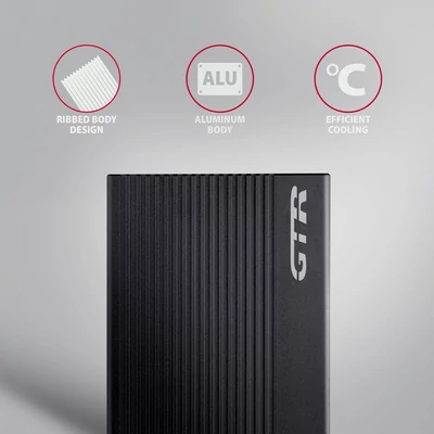 Kép 3/8 - AXAGON EE25-GTR USB-C 3.2 Gen 2 - SATA 6G, 2.5" External RIBBED box Black