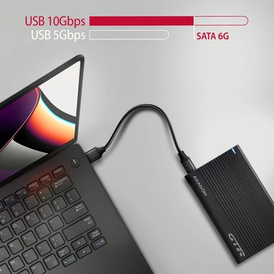 Kép 8/8 - AXAGON EE25-GTR USB-C 3.2 Gen 2 - SATA 6G, 2.5" External RIBBED box Black