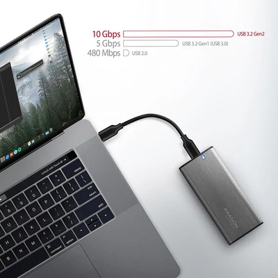 Kép 7/10 - AXAGON EEM2-SG2 SuperSpeed+ USB-C - M.2 NVMe & SATA SSD RAW box Grey