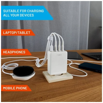Kép 6/11 - FIXED GaN 3xUSB-C/USB Travel Charger 100W White