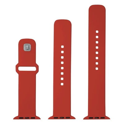 Kép 3/6 - FIXED Silicone Sporty Strap Set for Apple Watch 42/44/45mm Red