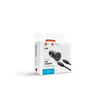Kép 10/10 - FIXED USB-C Car Charger 20W+ USB-C/USB-C Cable Black