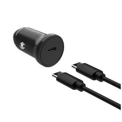 Kép 2/10 - FIXED USB-C Car Charger 20W+ USB-C/USB-C Cable Black