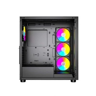 Kép 5/9 - Gembird Fornax X450MAX ARGB Tempered Glass Black