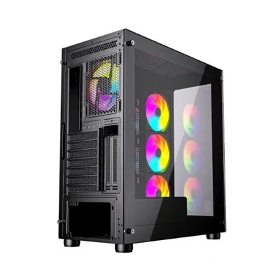 Kép 7/9 - Gembird Fornax X450MAX ARGB Tempered Glass Black